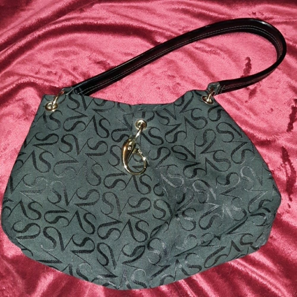 Simply Vera Wang Black Signature Fabric Purse Bag‎